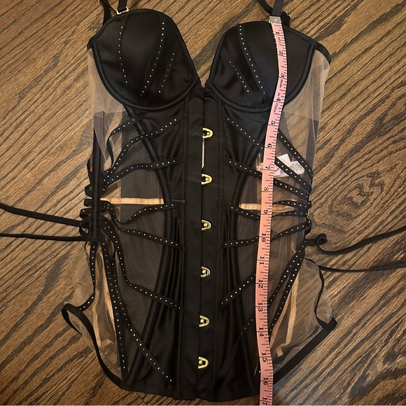 Agent Provocateur Rubi corset size 2 small Swarovski crystals black nude - Picture 15 of 17
